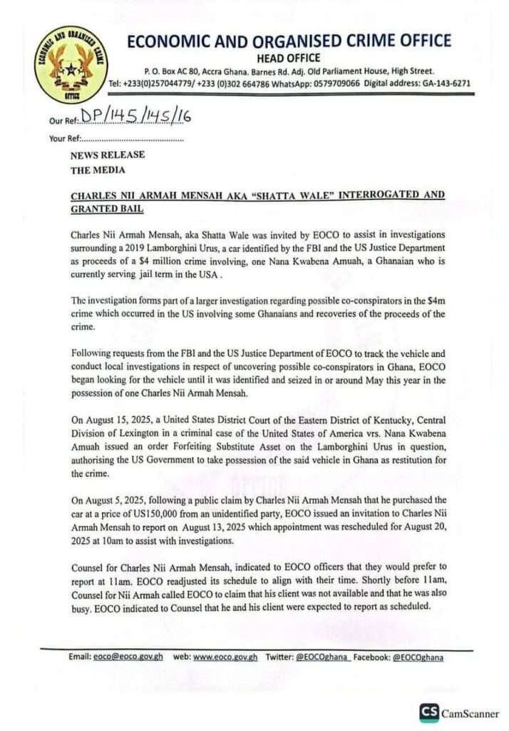 Shatta Wale Lamborghini