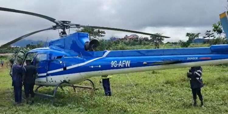 VRA helicopter Nkawkaw