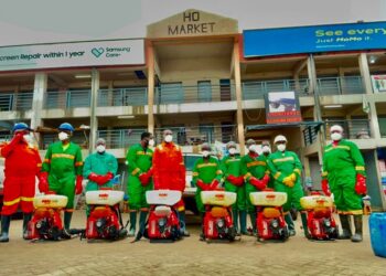 Techiman Assembly and Zoomlion disinfect markets